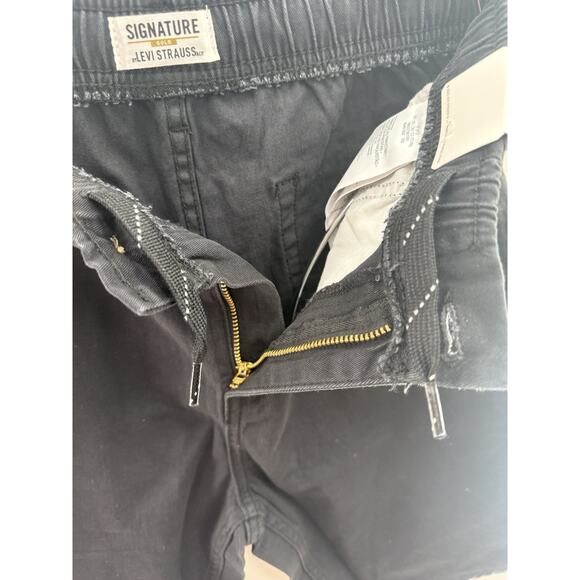 Levi Strauss Signature Boys Black Uniform Shorts Size Large 9" Inseam W/tag READ - Picture 4 of 11